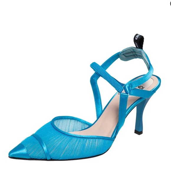 Sold-Fendi Colibri Ruched Slingback Pumps (NWT)! - Picture 12 of 14